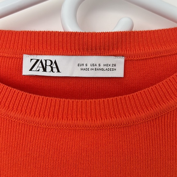 Zara cropped knit orange shirt - Picture 3 of 3